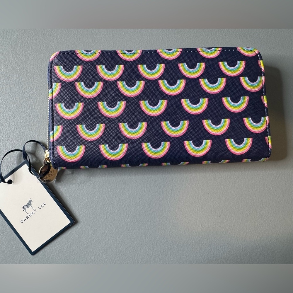 Dabney Lee Navy long Wallet with Rainbow Accents